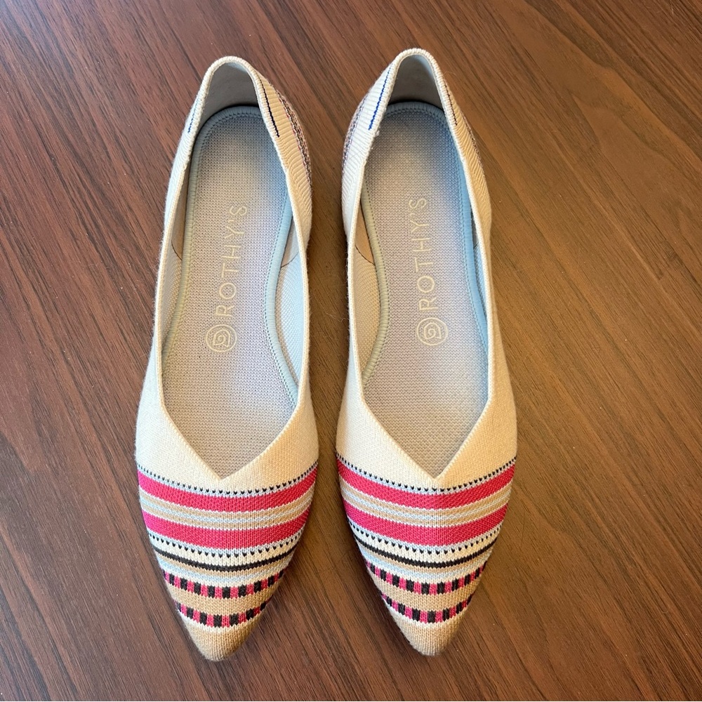 Rothy’s Merino Points in Ivory Ribbon Stripe
